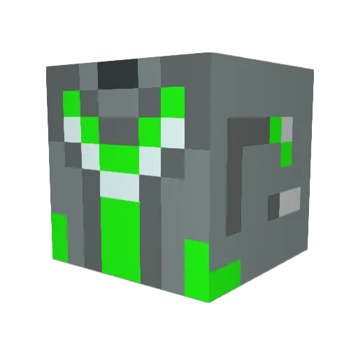 S04_UGE Minecraft avatar head, 3D render