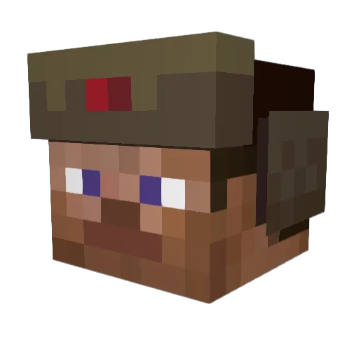 S1GAR Minecraft avatar head, 3D render