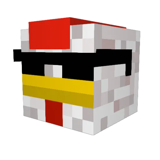 S1LAA Minecraft avatar head, 3D render