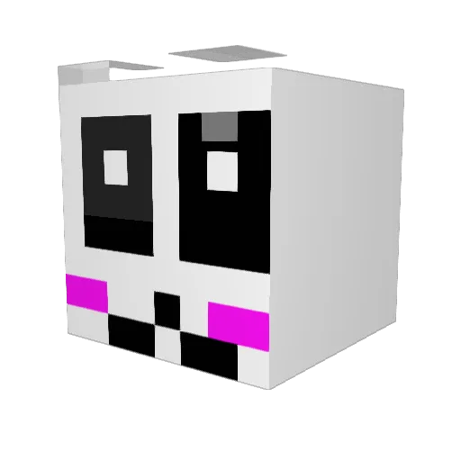 S2_Aya Minecraft avatar head, 3D render