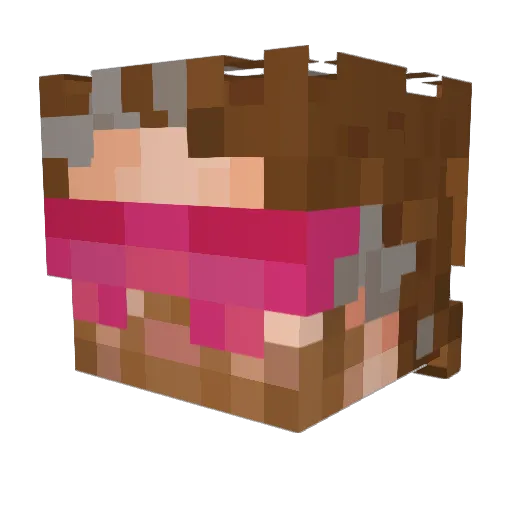 S2sou Minecraft avatar head, 3D render