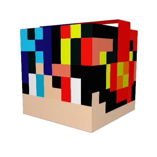 S3BM_13 Minecraft avatar head, 3D render