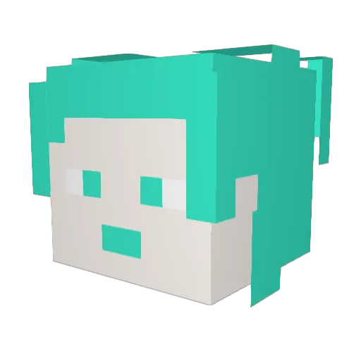 S3R4PHIM Minecraft avatar head, 3D render