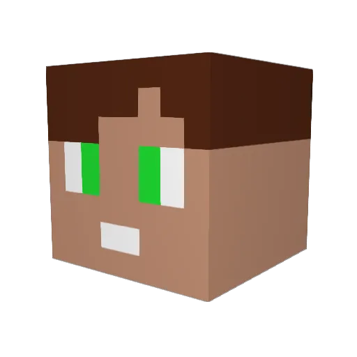 S3TBr Minecraft avatar head, 3D render