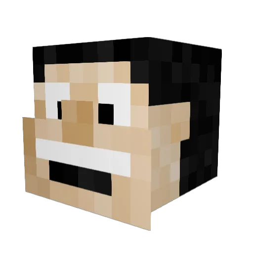 S3dated Minecraft avatar head, 3D render