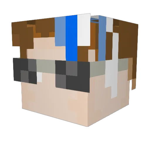 S3nda Minecraft avatar head, 3D render