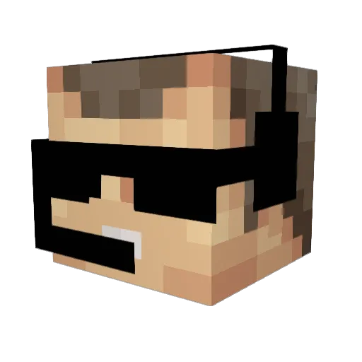 S3rpentine Minecraft avatar head, 3D render