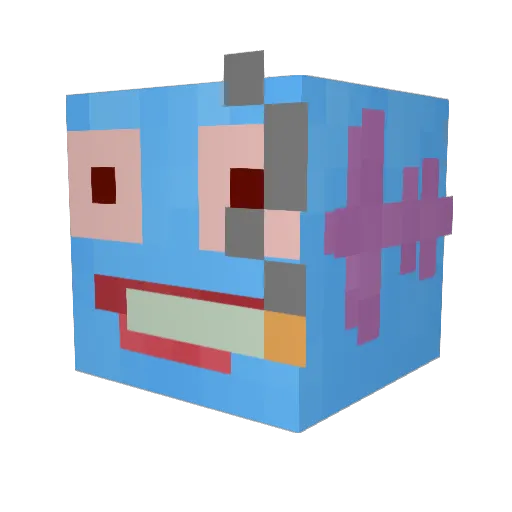 S4FEND Minecraft avatar head, 3D render
