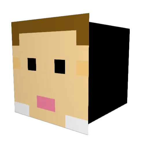 S4m1m Minecraft avatar head, 3D render