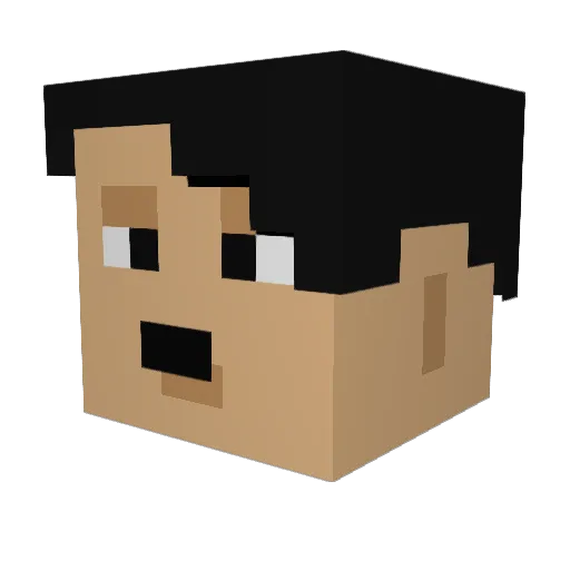 S93S_lefous Minecraft avatar head, 3D render