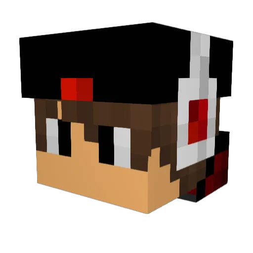 S97gH59l Minecraft avatar head, 3D render