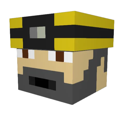SABERX123 Minecraft avatar head, 3D render