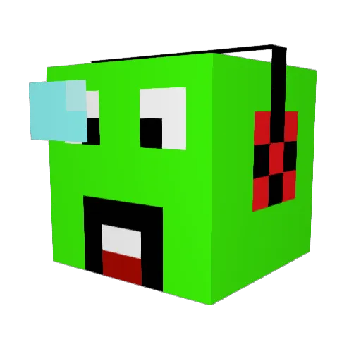 SAGYBEN Minecraft avatar head, 3D render