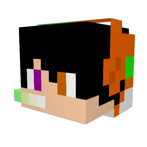 SAITARO Minecraft avatar head, 3D render