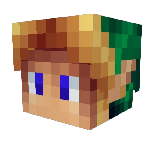 SAI_1240 Minecraft avatar head, 3D render