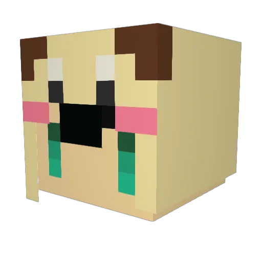 SAJI_m2p1130 Minecraft avatar head, 3D render
