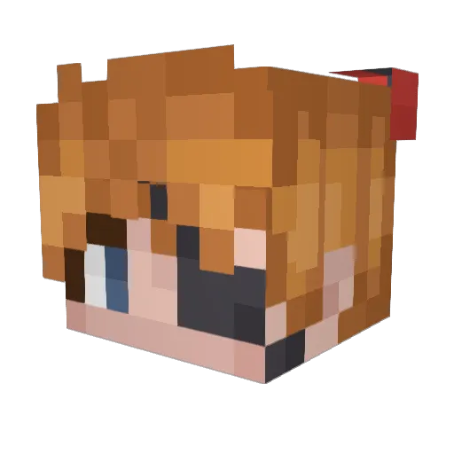 SAL_saru Minecraft avatar head, 3D render