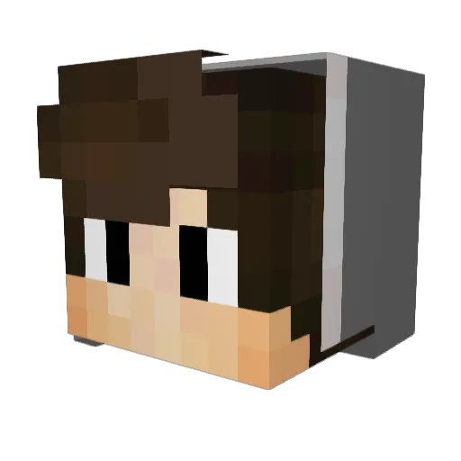 SAM102001 Minecraft avatar head, 3D render