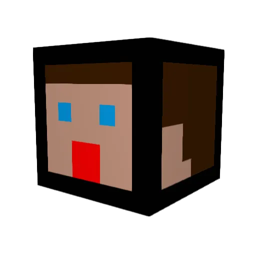 SANTAX17 Minecraft avatar head, 3D render