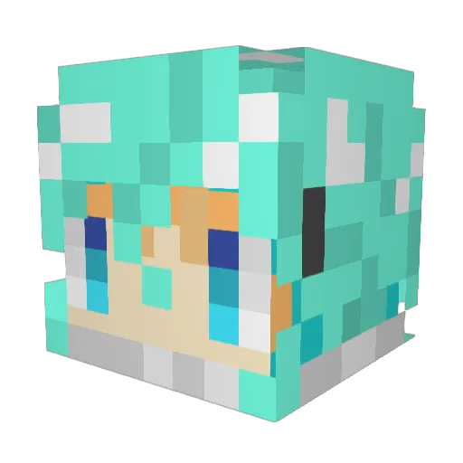 SAOSHIN Minecraft avatar head, 3D render