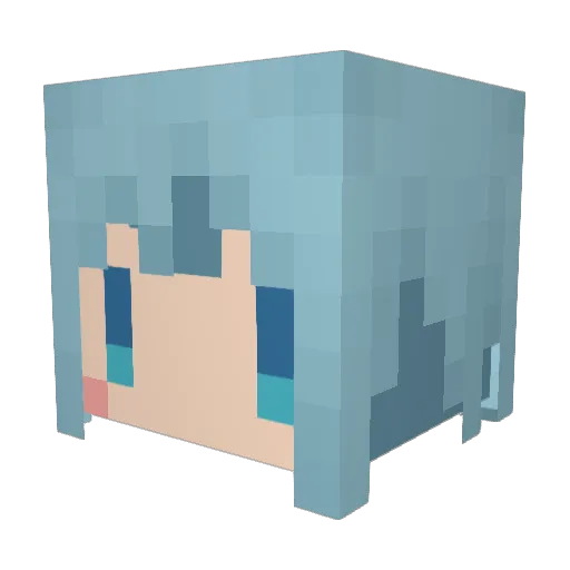 SARASA8 Minecraft avatar head, 3D render