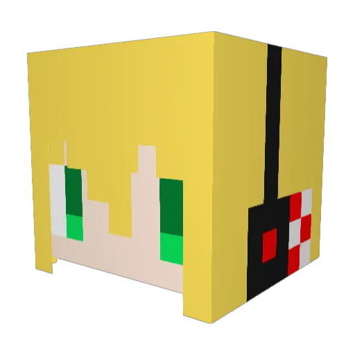 SATINWOODS Minecraft avatar head, 3D render