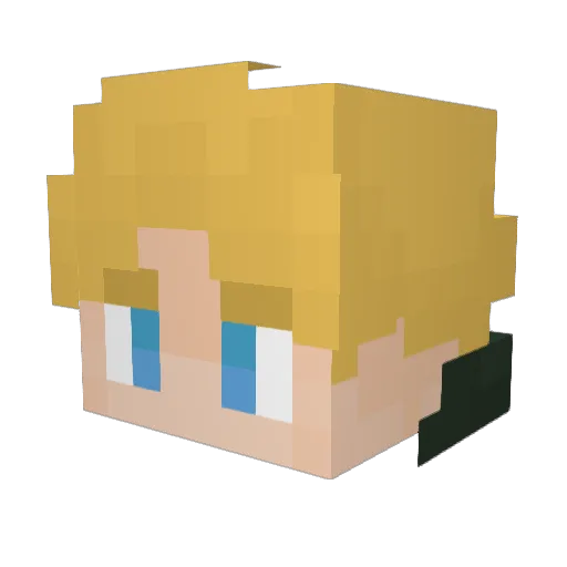 SAULOST Minecraft avatar head, 3D render