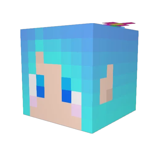 SAYAKA_D Minecraft avatar head, 3D render