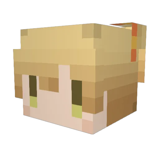 SAYA_TOTO Minecraft avatar head, 3D render
