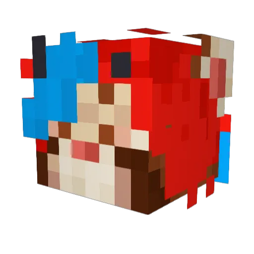 SAYORIMOON Minecraft avatar head, 3D render