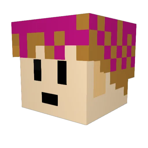 SB56 Minecraft avatar head, 3D render