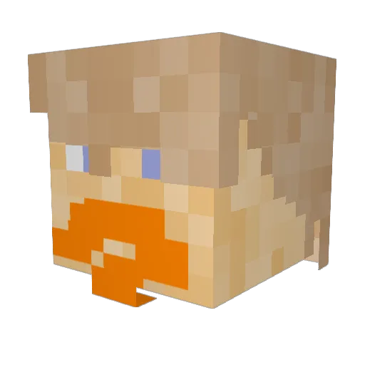SC0B14 Minecraft avatar head, 3D render