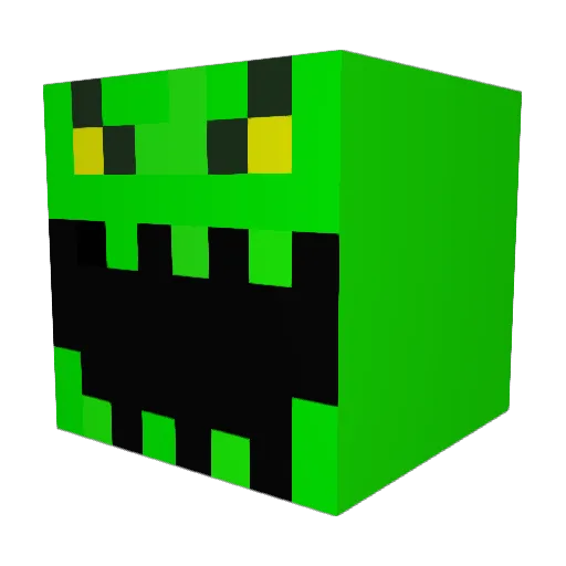 SCARYGREENMAN Minecraft avatar head, 3D render
