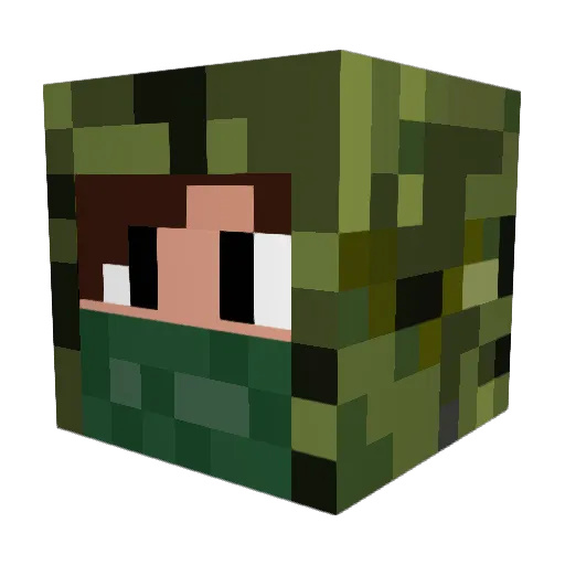 SCMoFo Minecraft avatar head, 3D render