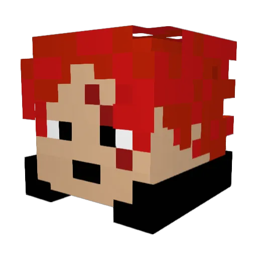 SCP__682_ Minecraft avatar head, 3D render