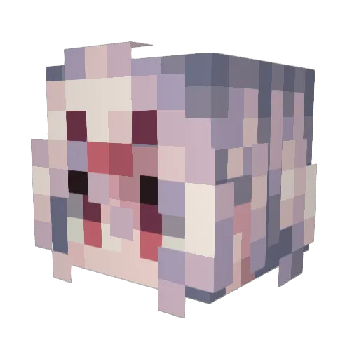SCPwuyi Minecraft avatar head, 3D render