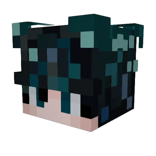 SCULKSERVANT Minecraft avatar head, 3D render