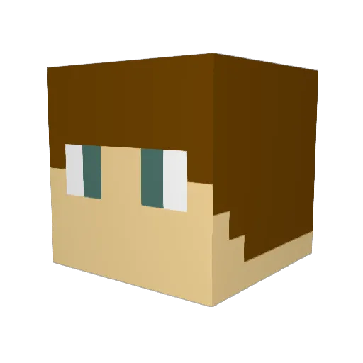 SD4D Minecraft avatar head, 3D render