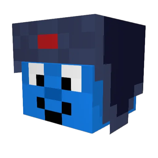 SDA_Smurf Minecraft avatar head, 3D render