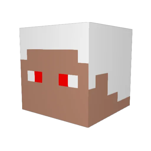 SDBJURY Minecraft avatar head, 3D render
