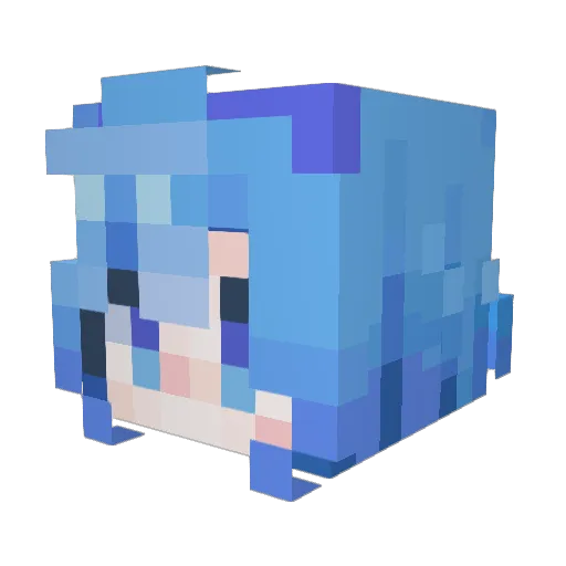 SD_CanMeng Minecraft avatar head, 3D render