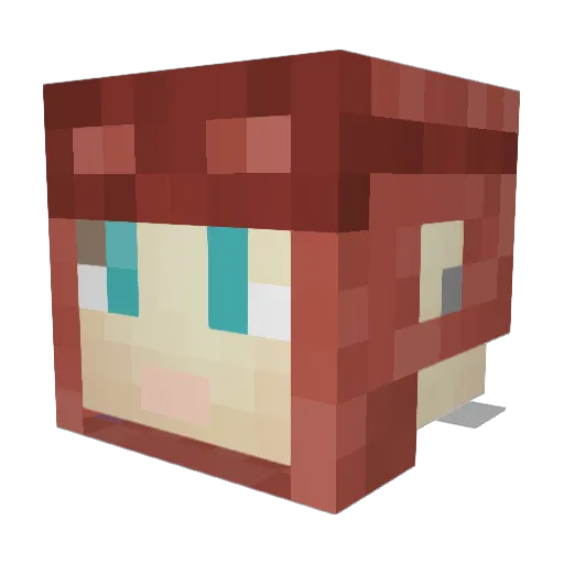 SEDJ Minecraft avatar head, 3D render