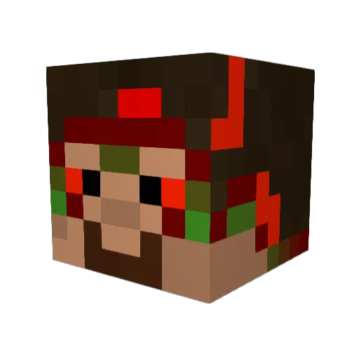 SELNAJP Minecraft avatar head, 3D render