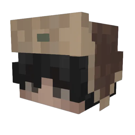 SENPAI_HORNY Minecraft avatar head, 3D render
