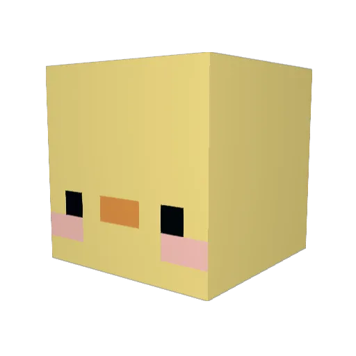 SEN_ducky Minecraft avatar head, 3D render