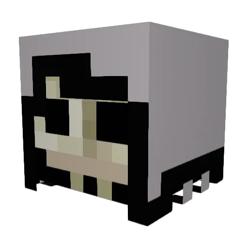 SFT_Ghost Minecraft avatar head, 3D render