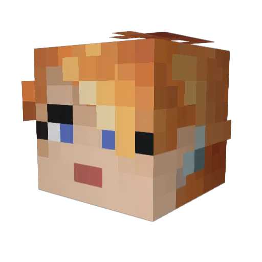 SFVJuri Minecraft avatar head, 3D render