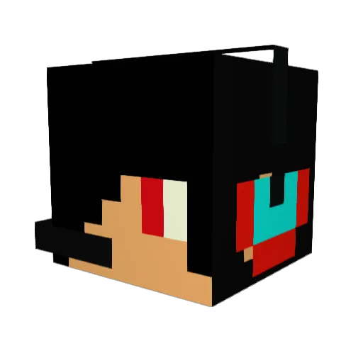SFelix Minecraft avatar head, 3D render
