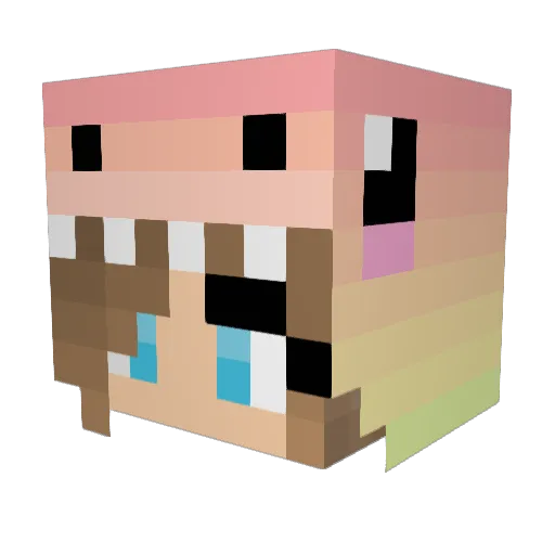 SGB1013 Minecraft avatar head, 3D render