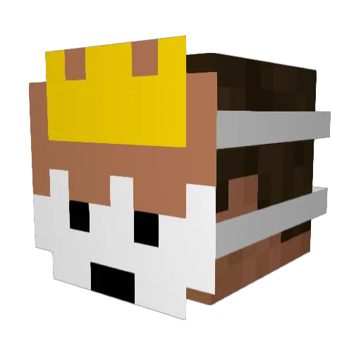 SGHQ Minecraft avatar head, 3D render